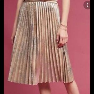 Anthropologie Maeve Metallic Skirt